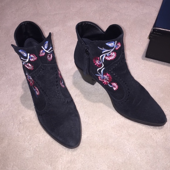 Rebecca Minkoff LuLu Suede Western Ankle Booties - Picture 3 of 8